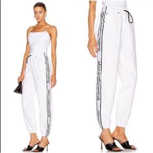 ALEXANDER WANG Track Denim Pant in Optic White in Size Small